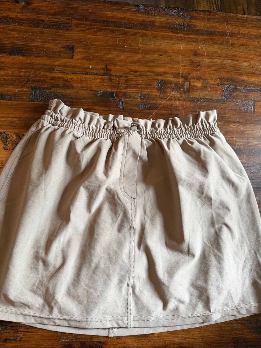 SPANX Beige Elastic Waist Mini Skirt